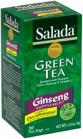 Salada Naturally Decaffeinated Green Tea and Ginseng - Pack of 6