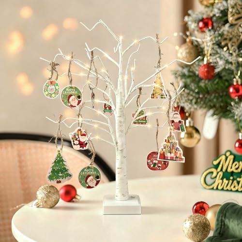Décorations de Noël intérieur bouleau avec lumières LED fixe - 3