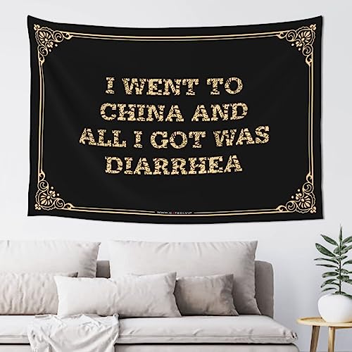 Beer Decor I Went To China And All I Got Was Diarrhea Tapestyr Stuff For Your Room Bar Stuff For Man Cave(100X150CM)