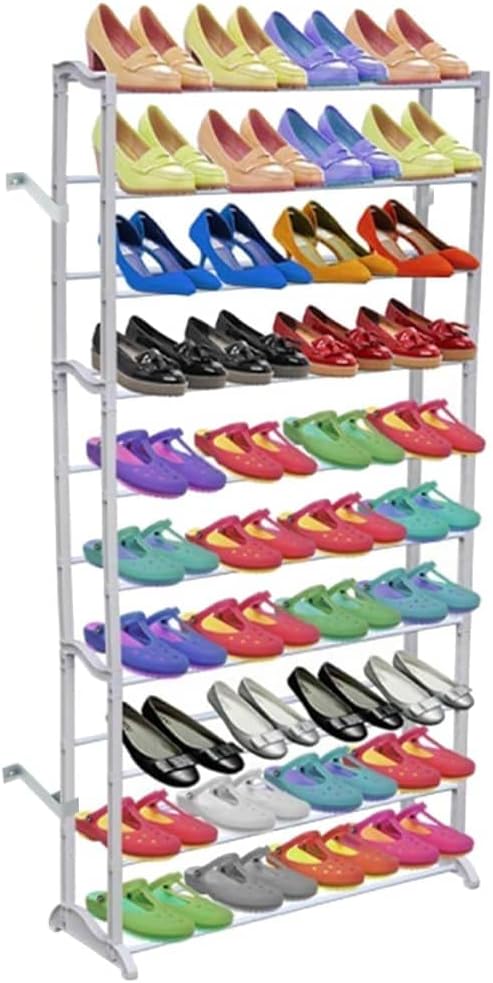 vidaXL 40 Pair 10 Tier Shoe Tower Rack Free Standing Storage Organizer Space Saving