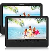 WONNIE 10'' Dual Car DVD Player Portable for Trip Travel Built-in 5 Hours Rechargeable Battery, L...