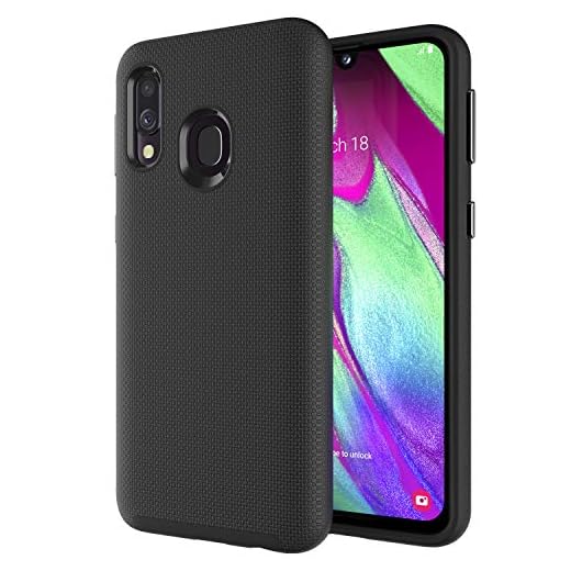 ALDHOFA Samsung Galaxy A40 fodral med stötsäker hård ram smal passform skyddsfodral för Samsung Galaxy A40 – svart