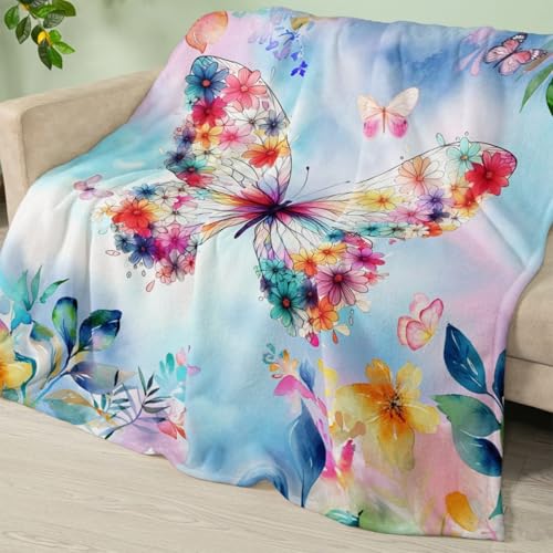 Manta Sofa Verano Insecto Amarillo Azul Plaid Sofa Verano Franela Plaid Cama Lavable Jarapas para Sofas Suave Colcha Multiusos para Sofas Duradero Toda la Temporada Blanket 150x200cm