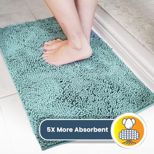 Muddy Mat® Original Dog Door Mat for Muddy Paws, Super Absorbent Microfiber, Non-Slip Washable Pet Rug, Quick Dry Chenille Entryway Carpet, Machine Washable Indoor Outdoor mat, Seafoam Green 48"x60"