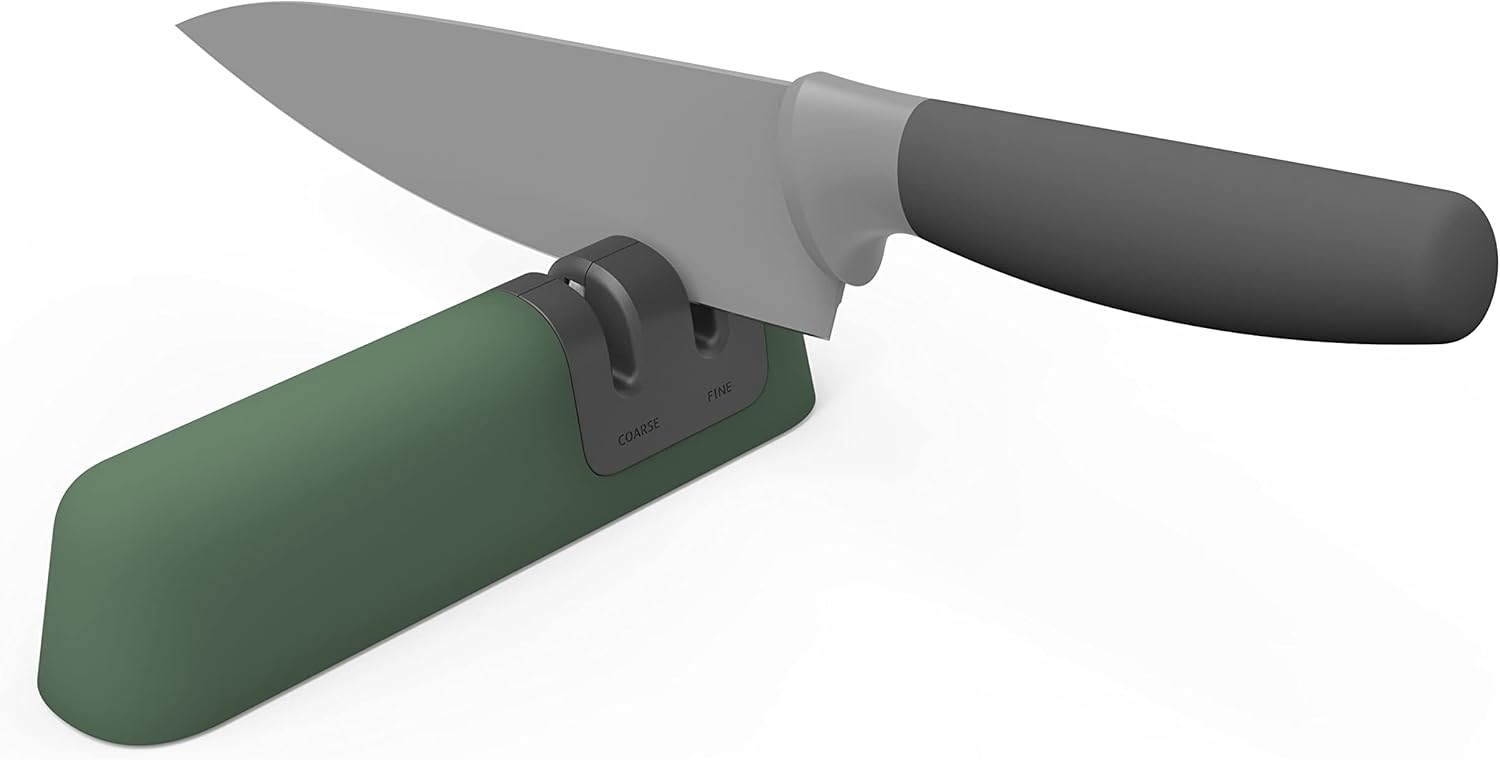 BergHOFF Legacy Two-Stage Knife Sharpener, Non-slip Base, Coarse, Fine, Green