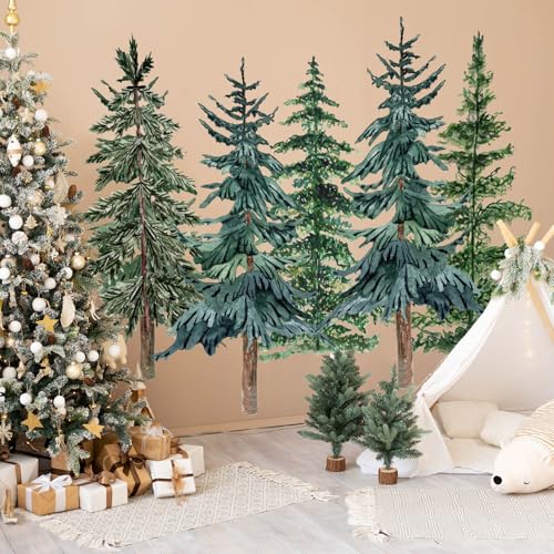 Vinilos decorativos de árboles de pino en rollos para Navidad miniatura 7