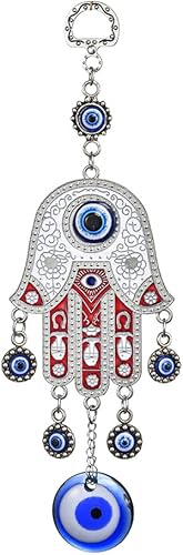 Decoración creativa hecha a mano con talismán de mano santa de Fátima y herradura de ojo malvado, dije de buena suerte, oficina, decoración de 1pc