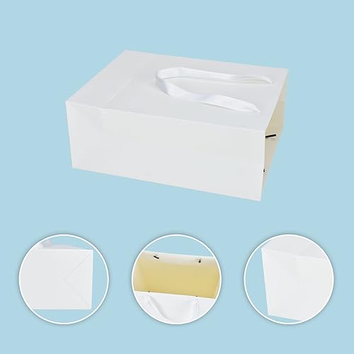 Miniatura 9 de HUAPRINT Bolsas de papel de regalo negras mate con asas, paquete de 30, 8 x 5 x 10 pulgadas, bolsas de venta al por menor y de boda