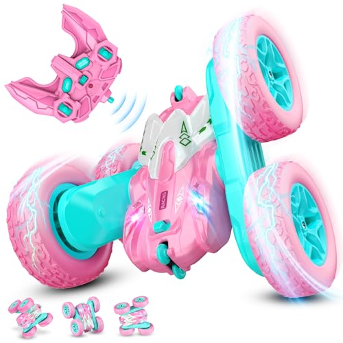 Braxel Rosa Coches para Niños, Coche Teledirigido Juguetes Niña 3 4 5 6 7 8 Años Regalos Niña 3-10 Años Juegos Niños 3-10 Años Niños, Coches Teledirigidos para Niños Juegos Exterior Niños