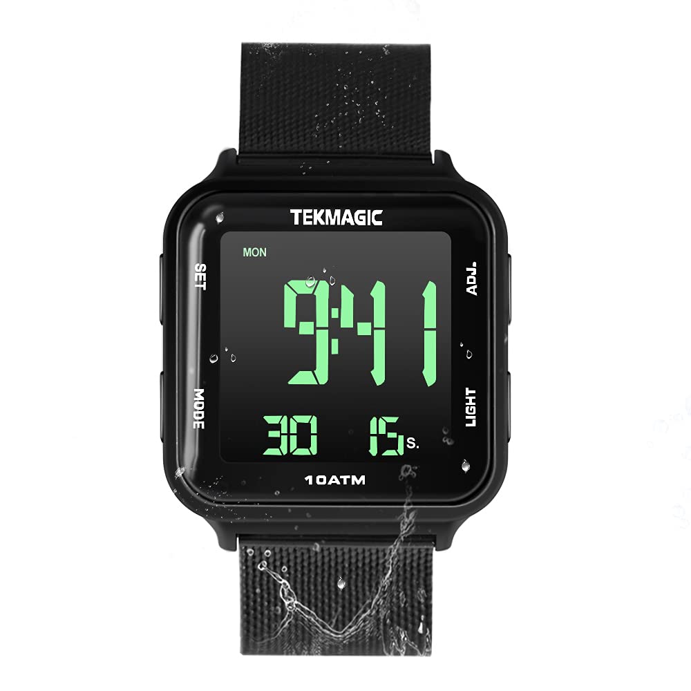 BANGLIN Orologio Resistente all'acqua 10 ATM 100m Luminoso Orologio Subacqueo Sportivo con Sveglia, Cronografo, Doppio Fuso Orario Funzioni, Formato 12/24 Ore Selezionabile