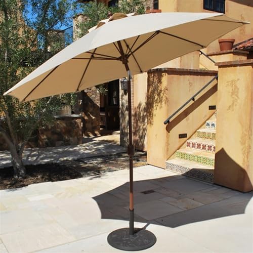 Miniatura 2 de galtech Norma Internacional 736W21Auto inclinación9'Ronda paraguas, elige tela color 21 lona, elegir Pole acabado W Color Blanco