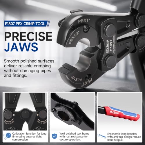 Image of iCrimp PEX Crimping Tool for 1 /2 inch,3 /4 inch,1-inch Copper Ring, Meet ASTM F1807