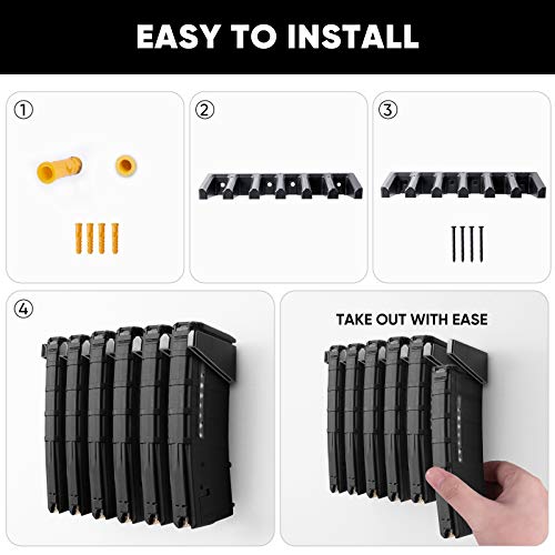 Vivi Min Solid Abs 6X Standard Ar15 Pmag Wall Mount,Gun Mag Holder,Magpul Magazine Storage Racks For Wall Display #TOP4
