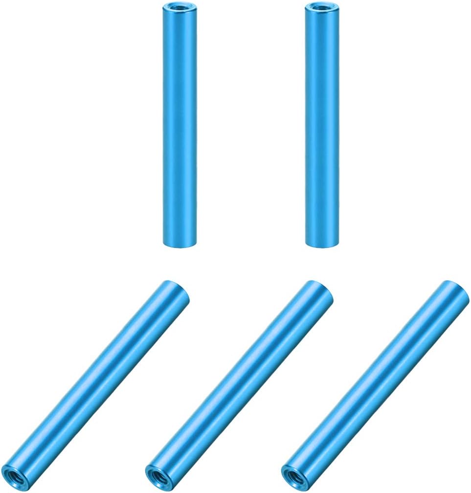 sourcing map 5 Pcs M3x35mm Round Aluminum Standoff Column Spacer Female Aqua Blue for Drone FPV Quadcopter Racing RC Multirotors Parts DIY