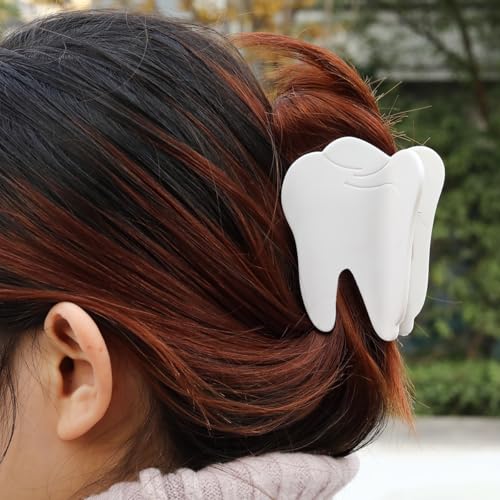 Personalised White Tooth Acetate Hair Claw Clip Oral Doctor Creative Hair Clip in Stomatology for Women Girls Gift