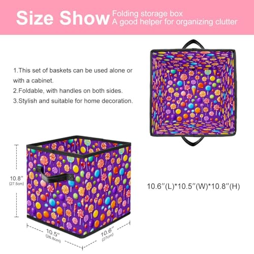 Bac de rangement cube violet pour une maison joyeuse et douce - 3
