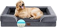 Vista 717 de Comfort Expression Cama ortopédica para perros extra grandes de 45 x 35 pulgadas, cama para mascotas XL de espuma tipo caja de huevos impermeable