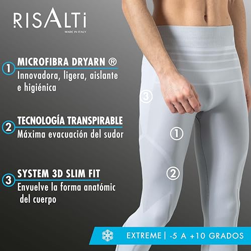 Risalti Mallas Termicas Mujer y Hombre Unisex Extreme - Leggins Termicos Mujer Invierno Transpirable, Leggins Hombre Deporte, Pantalones Mujer Invierno, Jeggins Mujer sin Costuras - Made in Italy - imagen 3