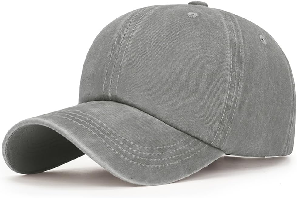 Baseball Cap All Seasons Adjustable Washed Plain 100% Cotton Dad Hat for Men Women