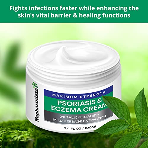 Psoriasis Eczema Cream Control Reoccurrence, Maximum Strength Psoriasis Cream,Relieve Symptom Of Resistant,Effective For Seborrheic Dermatitis,Folliculitis Treatment, Psoriasis& Eczema Treatment,100Ml #TOP6
