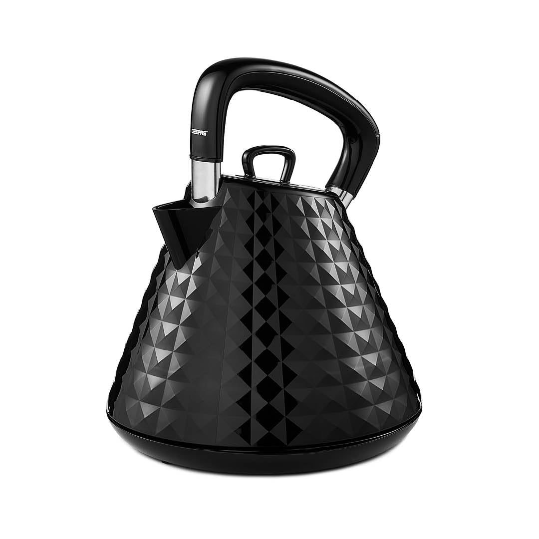 Geepas Unisex Black 1.5L Cordless Traditional Pyramid Electric Kettle 3000W In