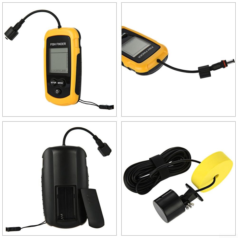 Détecteur de pêche filaire Sonar Alarme de pêche pour détection de profondeur de poisson Portable Sonar Fish Finder Fishfinder Plage de détection de profondeur