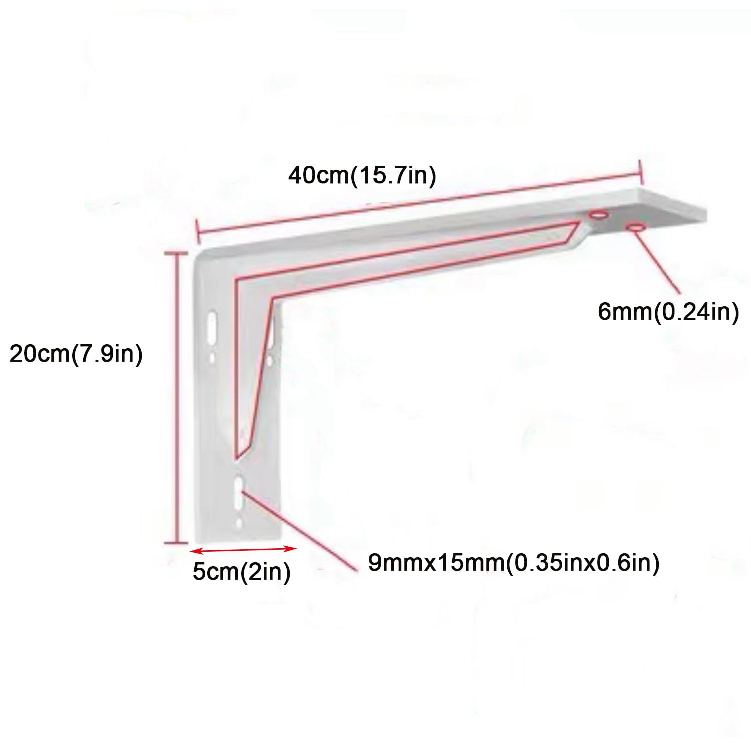 2 Stück 90 Grad Regalträger,Metall Schwerlastkonsole Wandwinkel,Stativ-Wandhalterung,für Wandmontage,DIY-Projekte (40cm x 20cm,Black)