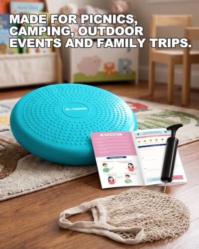 Image of Trideer Wobble Cushion Core Balance Disc, Flexible Seating for Classroom Elementary, Wiggle Seat for Sensory Kids, Balance Pad with Inflation Pump