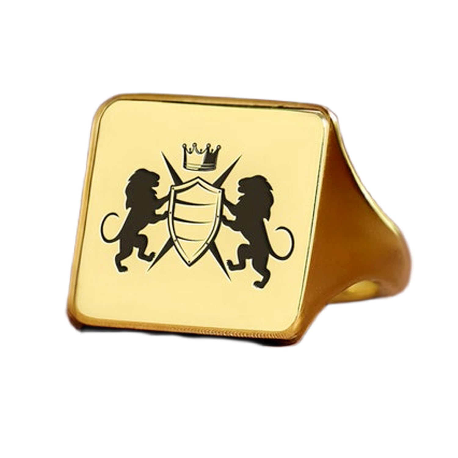 Argent sterling 925 bague lion carrée de prestige faite main - 6