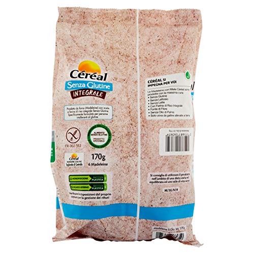 CÉRÉAL MADELEINE CON MIELE INTEGRALI, Senza glutine e senza lattosio, Senza latte, Con farina di riso integrale… - immagine 4