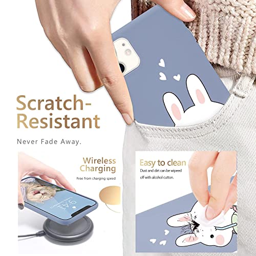 Cute Cartoon Bunny Designed For Iphone Se 2020 Cases, Kawaii Drink Pearl Milk Tea Blue Liquid Silicone Soft Gel Rubber For Iphone 7/8 Case For Women Girls #TOP3