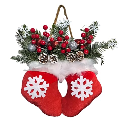 Funkelnder Weihnachtskranz, Weihnachts -Faustkranz mit LED -Leuchten,...