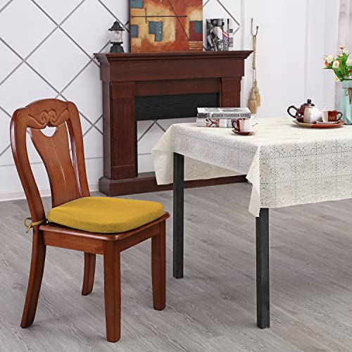 Kgplome Chair Pads For Dining Chairs - Memory Foam Non Slip Kitchen Chair Cushion And Seat Cushion With Machine Washable Cover [16.5 X 16.2 Inches] - Yellow #TOP7