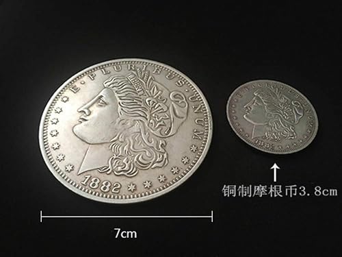 Miniatura 4 de blue-ther Jumbo Copper Morgan Dollar (2.8 in) Trucos de magia de escenario Moneda Accesorios de magia Funny Coin Apareciendo Gimmick Classic Mago