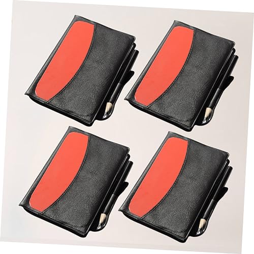 Yardwe 4set Football Referee Gear Set Yellow Cardstock Penalty Cards Pencil and Leather Case for Soccer Basketball Volleyball