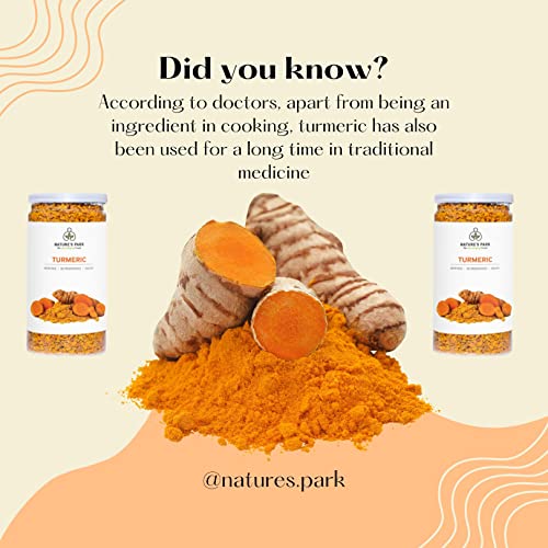 Image of Nature's Park Pure Premium Granulated Turmeric - All-Natural and Perfect for Cooking and Seasoning (Pet Jar) 140 gm
