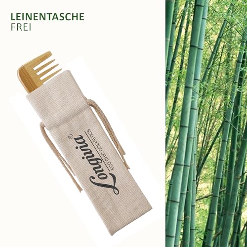 Foto von Longivia® Kamm für Locken Haar Ökologischer Holzkamm Grob 100% aus natürlichem Bambus Lockenkamm Naturlocken - Kamm Breite Zinken - Wide Tooth Comb Entwirrkamm