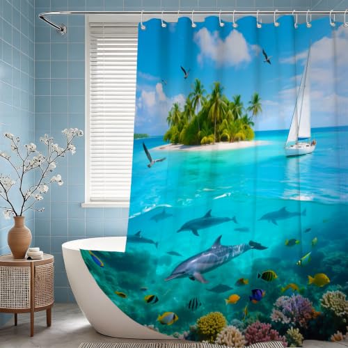 Rideau de douche anti moisissure en polyester imperméable pour éliminer les flaques d'eau - 3
