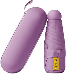 Guarda chuva de Bolso Ultra Compacto e Versátil – Mini Guarda-chuva Dobrável com Proteção UV, Leve e Portátil – Inclui Estojo Estilo Cápsula para Chuva e Sol
