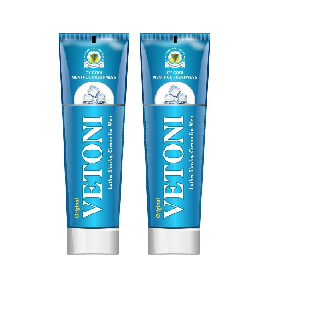 Vetoni India ICY COOL Shaving Cream, 250g (Pack of 2), Menthol Freshness, Rich Creamy Lather, Moisturising Cream, Vitamin E, Bacti-Guard Formula, For All Skin Types (B0D6YSV9VS) Amazon Price History, Amazon Price Tracker