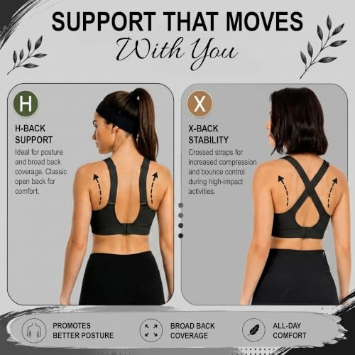 Image of Shoppy Villa - high Impact Sports Bra for Heavy Breast Full Coverage | Gym Bras for Women Workout | Yoga Bra,with Front Zipper Seamless Bra Push up Bras for Women | Black | 2X-Large