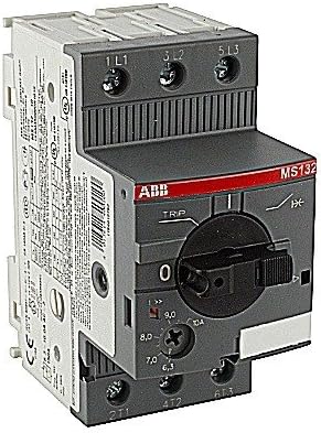 ABB MS132-10 Manual Motor Starter, 10 Rated Amps, 6.3-10.0 Amps Range