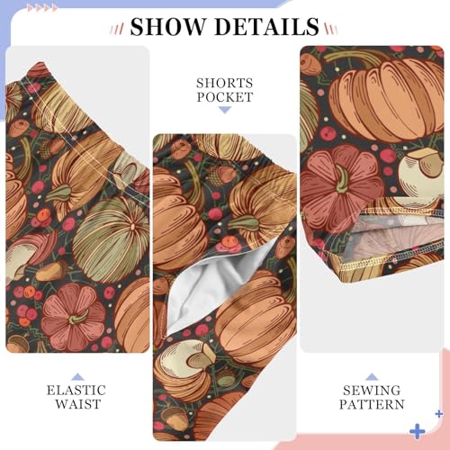 Autumn Pumpkin Berry Boys Long Pants Soft Trousers Elastic Waist Kids Lounge Bottoms with Pockets S-XL4