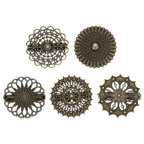 Pinces à pull vintage lot de 5, broche col chemise et attache gilet bronze
