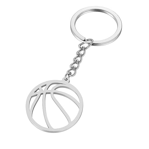 Basketball Keychain – Cool Key Chain with Engraved Basketball Design,