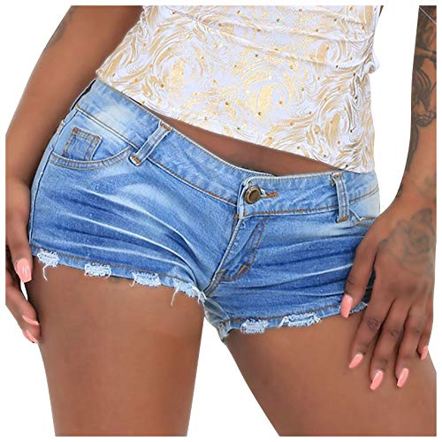 Kurze Hose Damen Jeans Sexy Zerrissene Jeansshorts Denim Shorts Ripped...