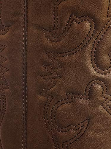 Image of Soda Women's Mug Round Toe Faux Suede Stacked Heel Western Ankle Bootie