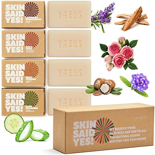 Skin Said Yes Organic Soaps Bars - Bar Soap Natural, Vegan Soap Bars, Olive Oil Soap Bar, Face Soaps, Organic Bar Soap, Vegan Bar Soap, Soap Sets for Women Gift, Natural Soap for Men Natural Body Soap