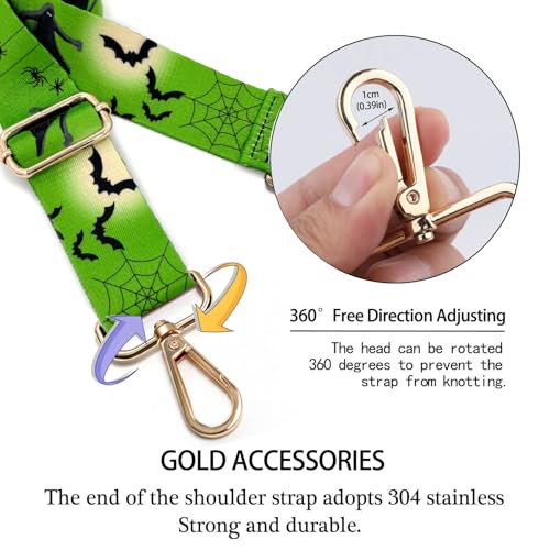 Image of Dsigo Purse Strap, 1.5 inch Wide Gold Alloy Buckle Floral Printing Crossbody Shoulder Strap for Bag Handbag Crossbody Bags