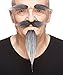 Produktbild Mustaches Selbstklebender Hairy Russian Gefälschter Schnurrbart, Bart und Augenbrauen, Neuheit, Falsche Gesichtsbehaarung, Kostümzubehör für Erwachsene, Salz und Pfeffer Farbe
